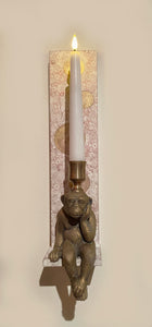 monkey candle sconce - gold